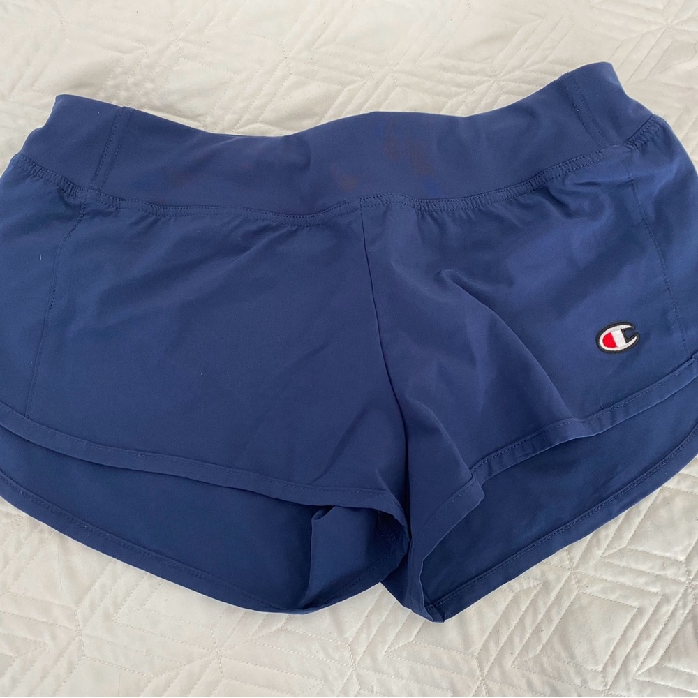 Champion Women's Athletic running Shorts Navy blue nylon sz S